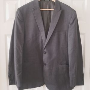 Egara Slim Fit Mens 2 Button Wool Blazer Sport Coat Gray 46 Regular